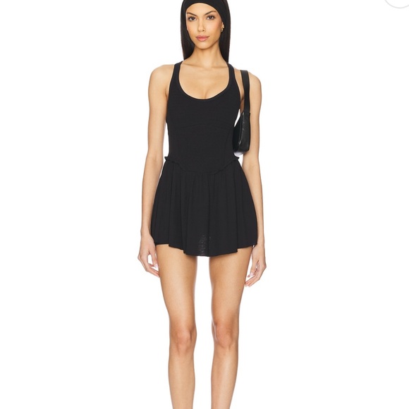 Free People Black Smockin Mini Dress - Picture 1 of 7